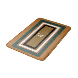 Dicke, geometrische grüne Bronze-Kupfermonogramm Badematte