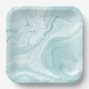 Dicke geometrische Muster auf Tellern mit quadrati Pappteller