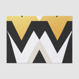 Dicke geometrische Muster in Schwarz-weiß und Gold Seidenpapier