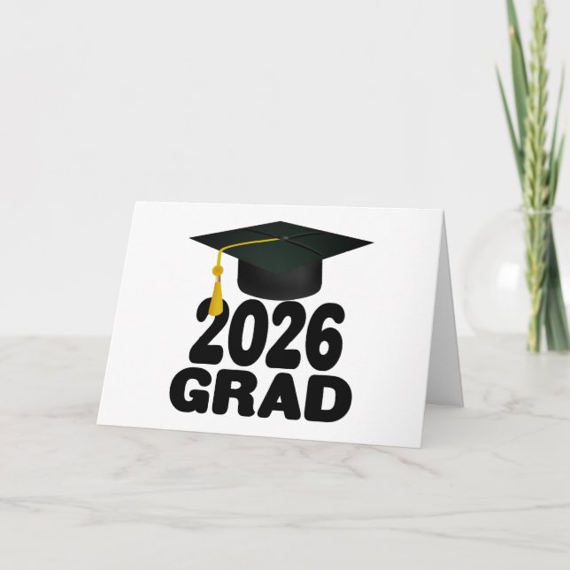 Dicke Grad Cap-Klasse des Abschlusses 2026 Karte (Vorderseite)