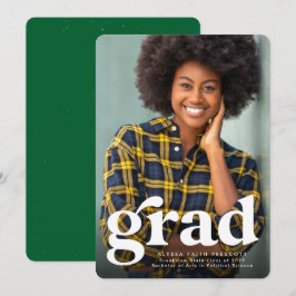 Dicke grad einfache grüne vertikale Foto Abschluss Ankündigung