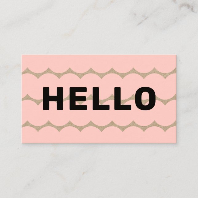 Dicke Groovy Squiggles Black Light Pink Kraft Visitenkarte (Vorderseite)