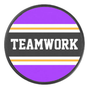 Dicke, helle, Lila schwarze TEAMWORK Racing Stripe Eishockey Puck
