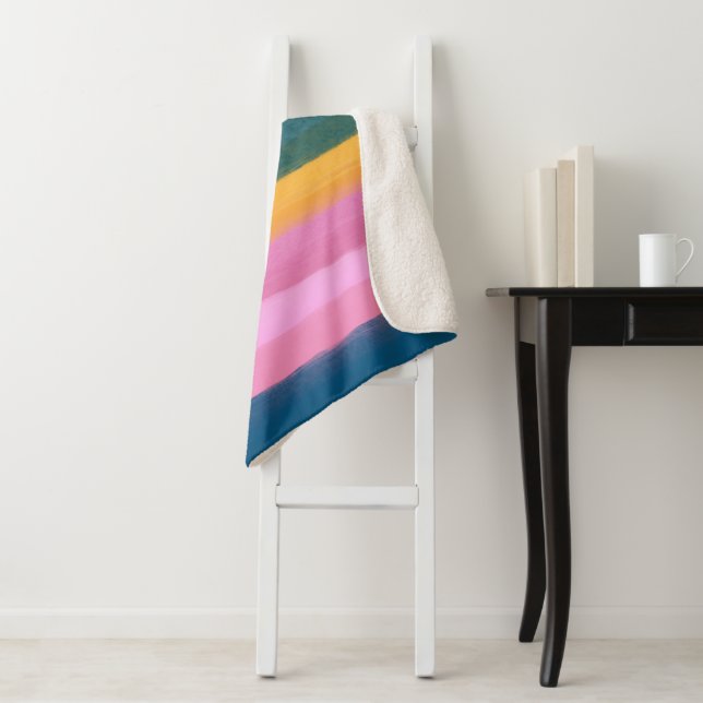 Dicke, helle Wasserfarben Streifen farbenfroh, sti Sherpadecke (Beispiel)