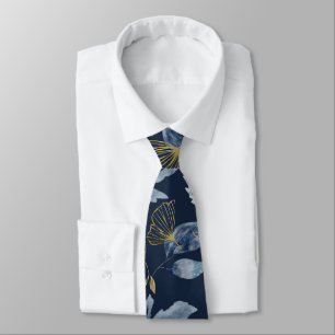 Dicke in Blue Floral Leaf Krawatte