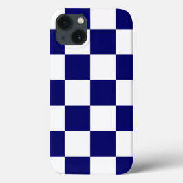 Dicke, karierte Marine und weißes Muster Case-Mate iPhone Hülle