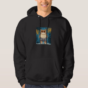 Dicke Katze in Badehose mit Palmen für den Urlaub Hoodie