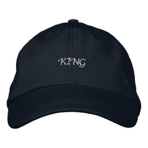 Dicke King Text Navy Cap - Premium Cotton Men's Ha Bestickte Baseballkappe