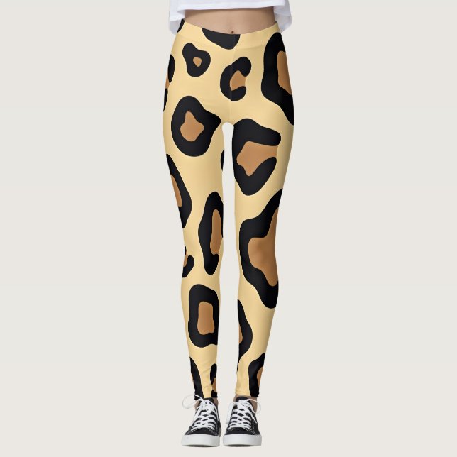 Dicke Leoparden in braun und braun Leggings (Vorderseite)
