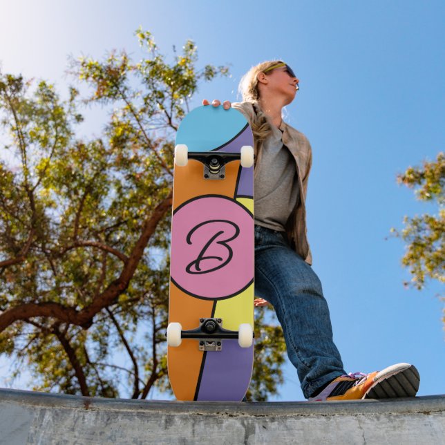 Dicke, leuchtende Fun Chic Abstrakt Circles Art Pa Skateboard (Außenbereich 1)
