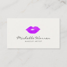 Dicke Lila Lippen Wasserfarbe Makeup Artist Visitenkarte