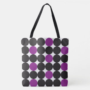 Dicke Lila schwarze Punkte Geometrisches Muster Tasche