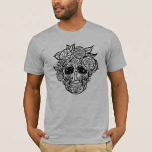 Dicke Linie Gezeichnet Schwarz-Weiß-Blütenzucker S T-Shirt