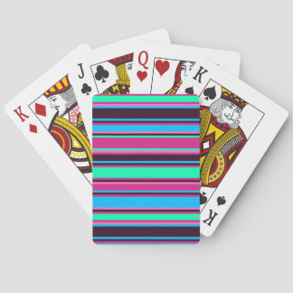 Dicke Magenta, Aqua & Blue Striped Poker Cards Spielkarten