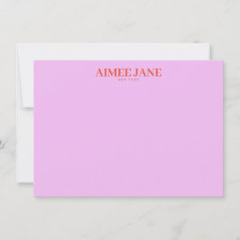 Dicke Minimalistisch Luxus Boutique Rosa/Orange Mitteilungskarte
