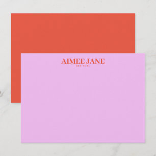 Dicke Minimalistisch Luxus Boutique Rosa/Orange Mitteilungskarte