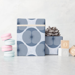 Dicke Minimalistische Mohn Texturierte Blauer Geschenkpapier