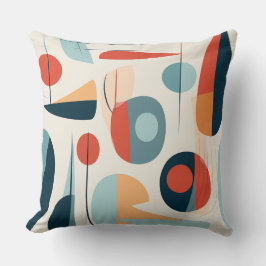 Dicke Mitte des Jahrhunderts Modernes Abstrakt Kissen