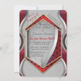 Dicke moderne Metallic 3D Red Gray Texture Look Einladung