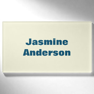 Dicke moderne Minimalistische Beige Ozeanfarbe Namenschild