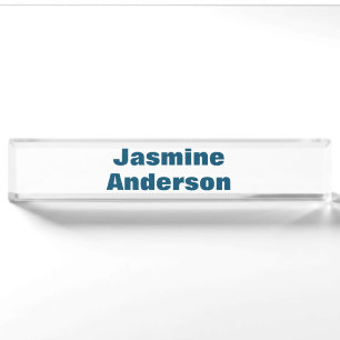 Dicke moderne Minimalistische Ozeanfarbe Namensplakette