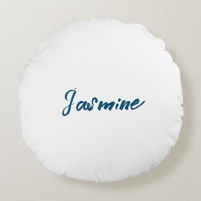 Dicke moderne Minimalistische Ozeanfarbe Rundes Kissen (Vorderseite)