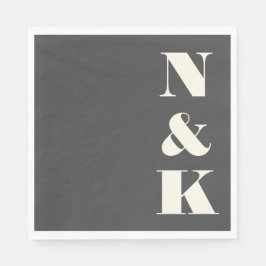 Dicke moderne Monogramm-Initialen Schwarz-weiße Ho Serviette