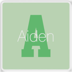 Dicke moderne Monogramm   Pale & Kelly Green Aufkleber