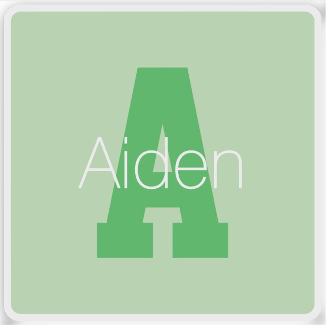 Dicke moderne Monogramm | Pale & Kelly Green Aufkleber (Vorderseite)