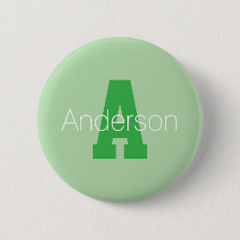 Dicke moderne Monogramm | Pale & Kelly Green Button