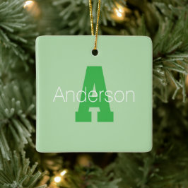 Dicke moderne Monogramm | Pale & Kelly Green Keramikornament