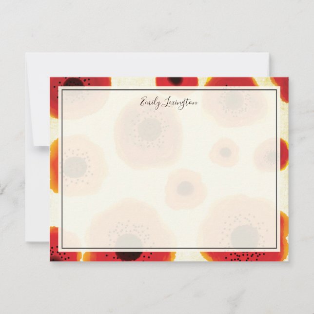 Dicke Mohnblüte Blume Personalisiert Stationery Mitteilungskarte (Vorderseite)