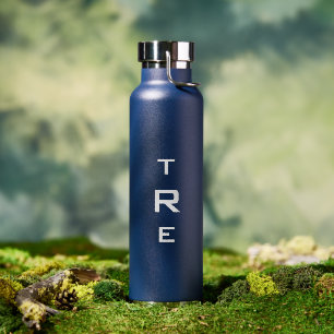 Dicke Monogramm auf Blau Trinkflasche