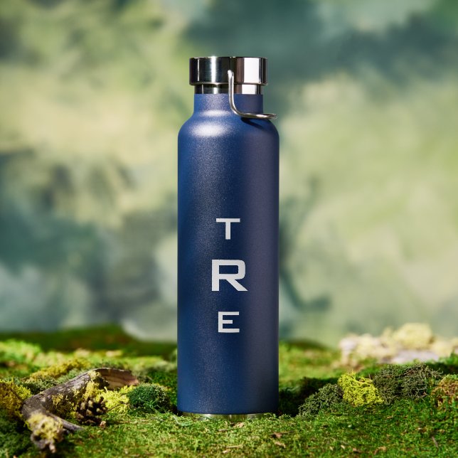 Dicke Monogramm auf Blau Trinkflasche (Außenbereich)