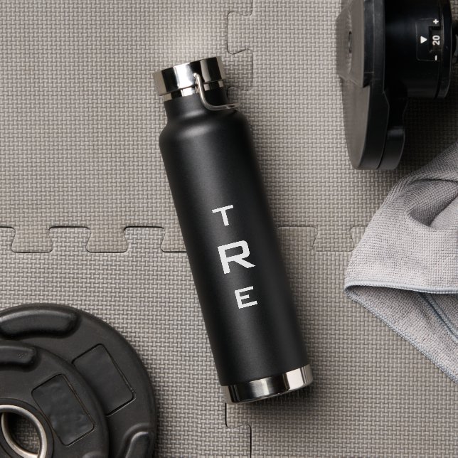 Dicke Monogramm auf schwarz Trinkflasche (Fitnessstudio)