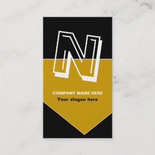 Dicke, monogramm schwarze Gold-Visitenkarten Visitenkarte