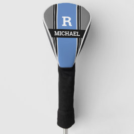 Dicke Monogramm und Name, blaue, graue und schwarz Golf Headcover