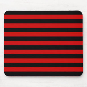 Dicke Muster aus schwarzen und roten Streifen Mousepad