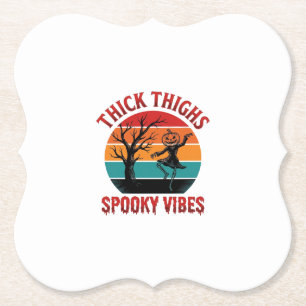Dicke Oberschenkel Gruselige Vibes Halloween-Shirt Untersetzer