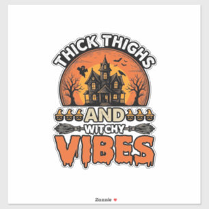 Dicke Oberschenkel Hexen-Vibes Halloween-Shirt-Des Aufkleber
