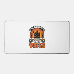 Dicke Oberschenkel Hexen-Vibes Halloween-Shirt-Des Schreibtischunterlage