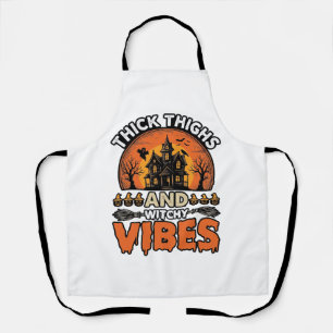 Dicke Oberschenkel Hexen-Vibes Halloween-Shirt-Des Schürze