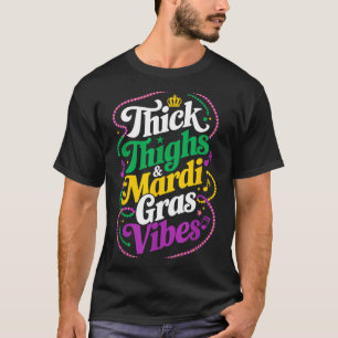 Dicke Oberschenkel Mardi Gras Stimmung Fleur de Li T-Shirt
