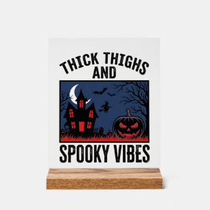 Dicke Oberschenkel Und Gruselige Vibes Halloween-S Acrylschild