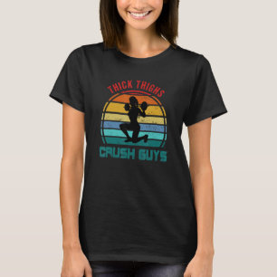 Dicke Oberschenkel zerquetschen Kerle Gewichtheben T-Shirt