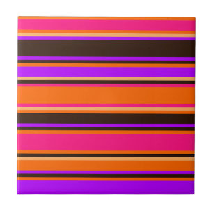 Dicke Orange, Magenta und Lila Streifen Fliese