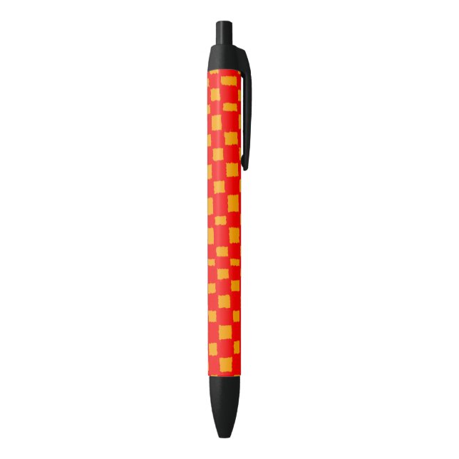 Dicke Orange Red Checkered Checkerboard Muster Kugelschreiber (Unterseite (Vertikal))