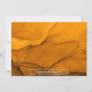 Dicke Orangenalkohol Tinte Abstrakte Kunst Dankeskarte