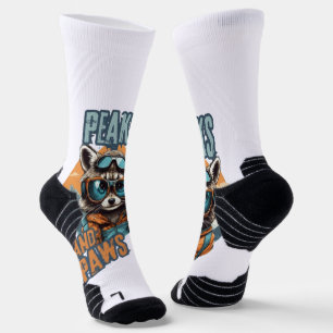 Dicke Raccoon und Berge Grafisch Socken