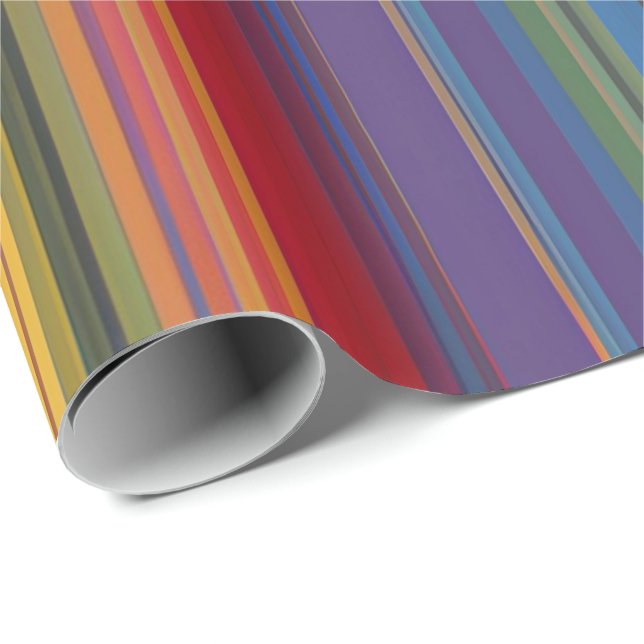 Dicke Rainbow Stripe Gift Wrap - Lebhaft Geschenkpapier (Rolleneckpunkt)
